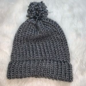 Handmade new Grey Beanie Cap with pom pom